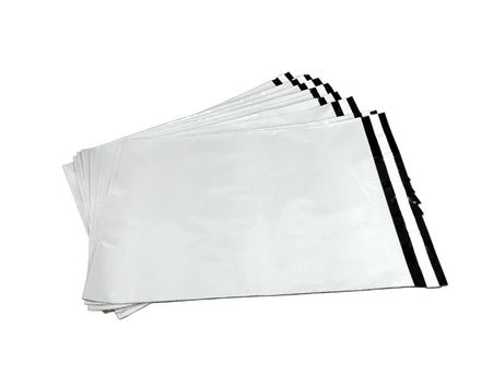 Курьерский белый пакет без кармана 110х210 50 мкм