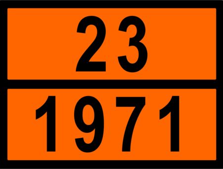 Табличка Опасный груз (ADR) 23-1971 метан сжатый
