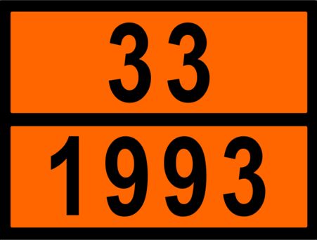 Табличка Опасный груз (ADR) 33-1993 Н.У.К. легковоспламеняющаяся жидкость