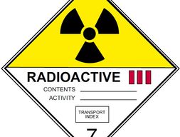 Наклейка Класс 7. Категория III Радиоактивные вещества  300 х 300 мм