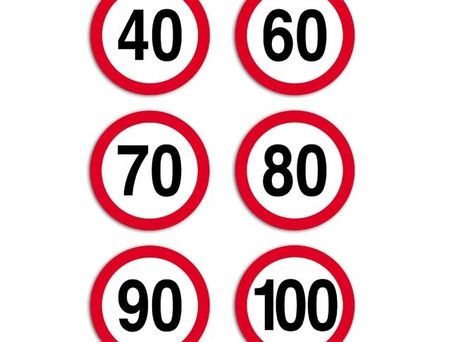 Наклейка - Знак ограничения скорости (светоотражающая)